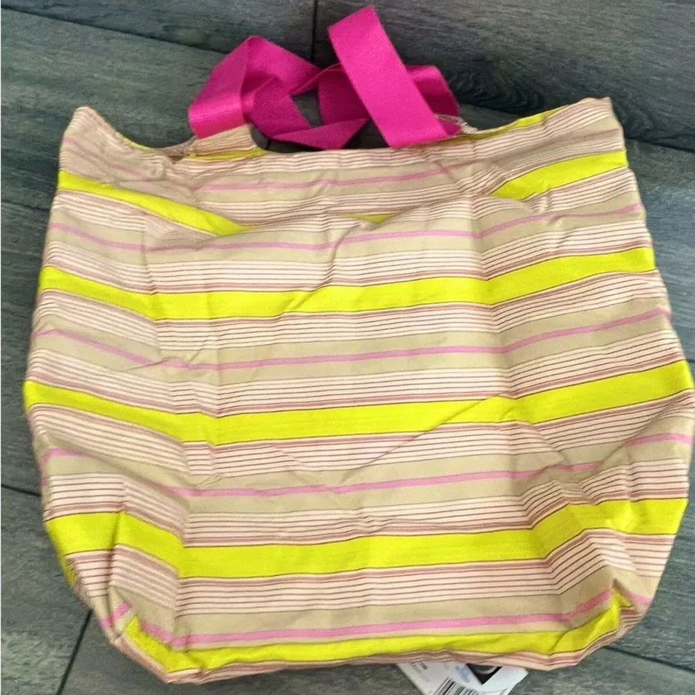 NEW~ISAAC MIZRAHI LIVE Insulated Market Tote Bag/Picnic MICROBAN Floral & Pink